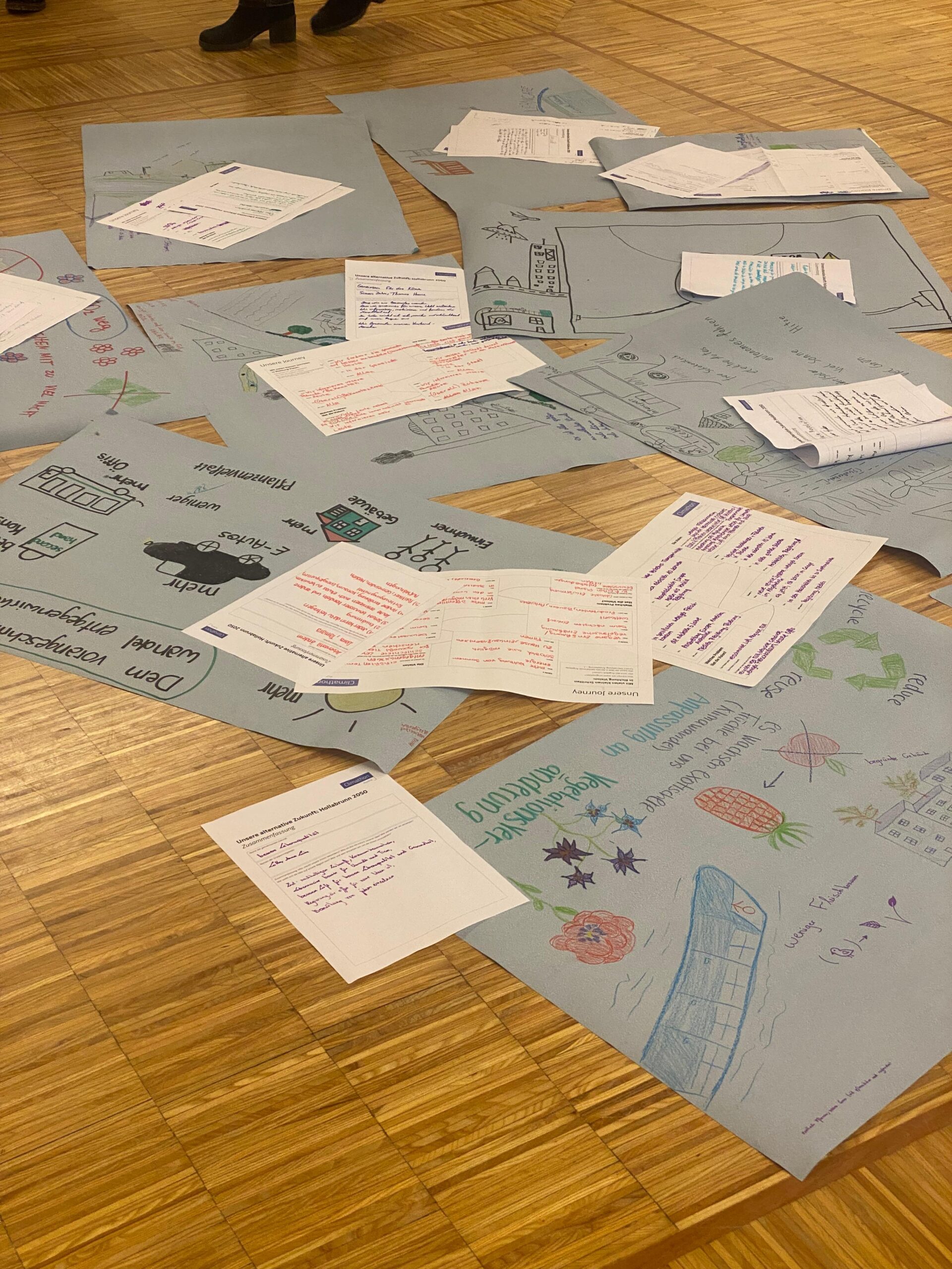 entstandene Plakate und Arbeitsblätter des Modul 2
